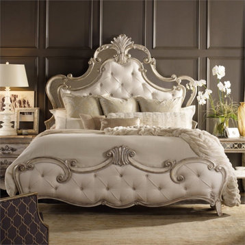 Hooker Furniture Sanctuary Upholstered King Bed in Silver