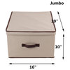 Foldable Canvas Storage Boxes With Lids, Set of 3, Jumbo