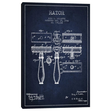 Razor Navy Blue Patent Blueprint by Aged Pixel 26x18x1.5