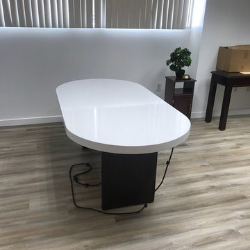 Oval Table Countertop - Silestone White