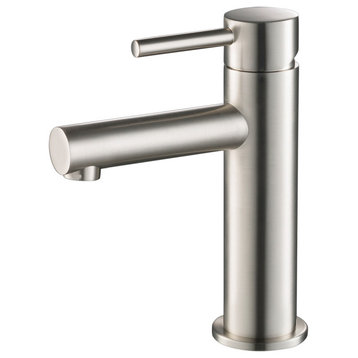 Blossom Brass Round Single Handle Bathroom Vanity Sink faucet, Brushed Nickel