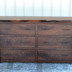 Walnut Dresser with Curved Sides - Dressers