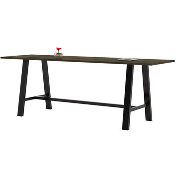 KFI Midtown 3' x 10' Wood Top Bar Height Conference Table in Barnwood