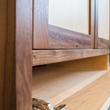 TV Lift Cabinet in solid Maple Infused with Solid Walnut (The Naramada)