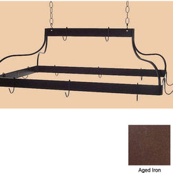 Mediterranean Pot Rack with Chains & 12 Hooks - Cobblestone - Pot Racks And Accessories