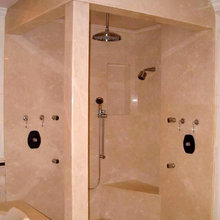 marble walls in shower