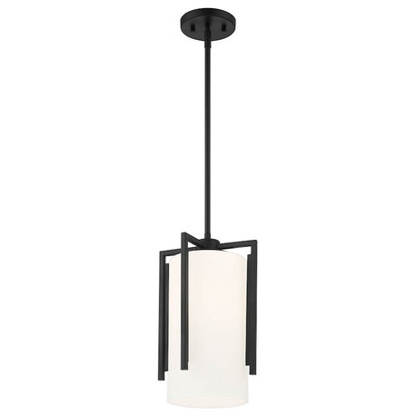 Designers Fountain Cambria 1-Light Pendant, Black/Etched Opal, D258M-9P-MB