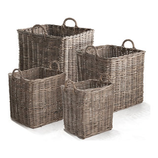 Hand-woven Storage Basket Laundry Wicker Baskets Corn Husk