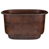 47" Small Hammered Copper Modern Style Bathtub & Drain Package