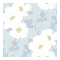 Leala Light Blue Modern Floral Wallpaper Swatch