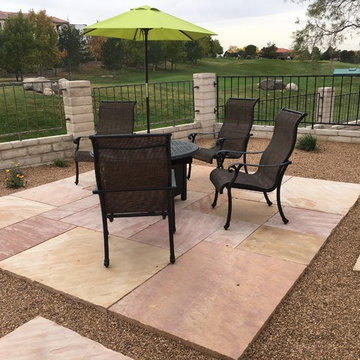 Flagstone Patio With Water Feature