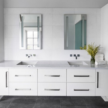 Rowayton Transitional Beach House - Master Bath