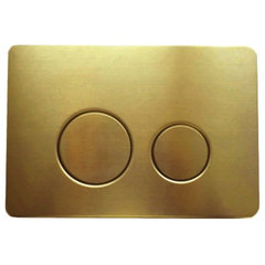 Serene Concealed Cistern Dual Push Button Cover Brushed Brass - Rod
