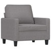 vidaXL Couch Living Room Single Sofa Chair with Footstool Light Gray Fabric