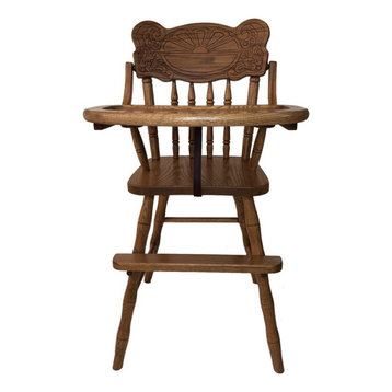Brighton Home Furniture Hardwood Amish Sunrise Hi-Chair in Light Brown