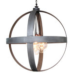City of Lights - 36" Aged Zinc Sphere Light With 7 Glass Globe Bulbs - We've fabricated our ever-popular zinc sphere in a jumbo size — 36" in diameter! — to add a dramatic effect to your foyer or formal dining area. This stunning fixture is a true show stopper, perfect for a  grand foyer or formal dining room.