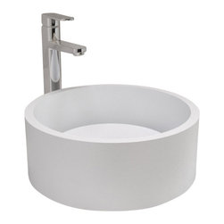 ADM Bathroom Design - ADM Modern Circular Countertop Vessel, White, 16" - Bathroom Sinks