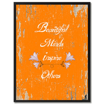 Beautiful Minds Inspire Others Motivation Quote, Canvas, Picture Frame, 22"X29"