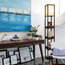 Brightech Maxwell Drawer Edition - Shelf & LED Floor Lamp Combination, Havana Br