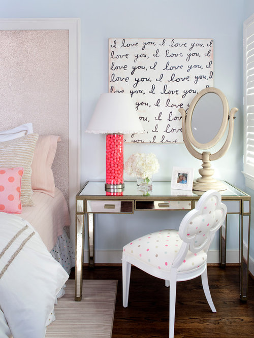 Example of an eclectic bedroom design in DC Metro with blue walls and dark hardwood floors Eclectic Bedroom Wales Eclectic Bedroom Wales Example of an eclectic bedroom design in DC Metro with blue walls and dark hardwood floors