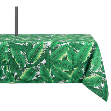DII Banana Leaf Outdoor Tablecloth With Zipper 60"x84"