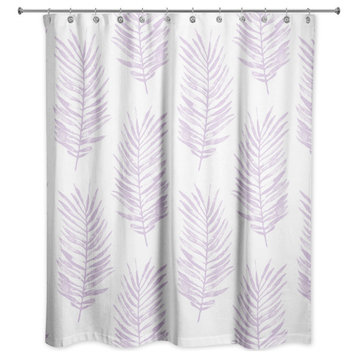 Purple Fern Leaves 71x74 Shower Curtain
