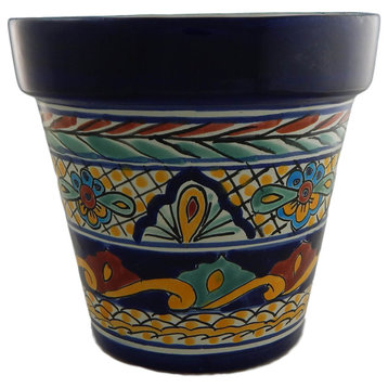 Mexican Ceramic Flower Pot Planter Folk Art Pottery Handmade Talavera 10