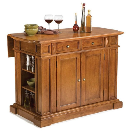 Homestyles Americana Wood Kitchen Island in Brown