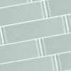 Metro 3 in x 12 in Glass Subway Tile in Glossy Arctic Blue