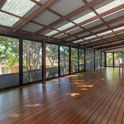 Newly enclosed outdoor deck with Security Screens - Home Safety And Security