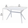 Benzara BM288130 47" Modern Outdoor Coffee Table, Midcentury Design, White