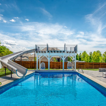 Entertainment Size | Pergola Pool Diving Deck & Slide