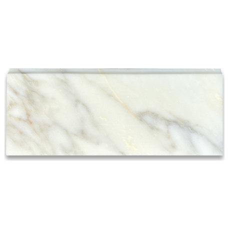 Calacatta Gold Calcutta Marble 5x12 Baseboard Trim Molding Honed, 1 piece