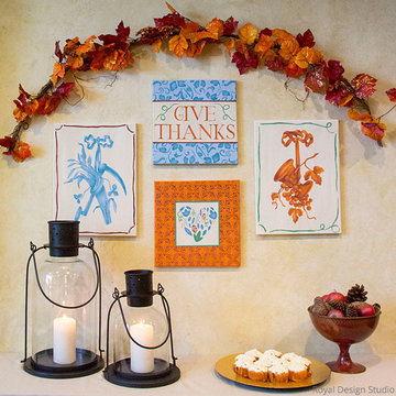 DIY Thanksgiving Decorations & Crafts with Stencils