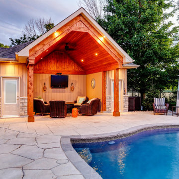 A Pool with a Countryside View