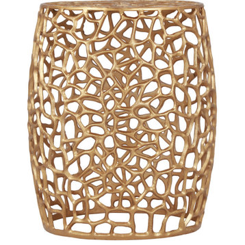 Priya Solid Aluminum End Table, Gold