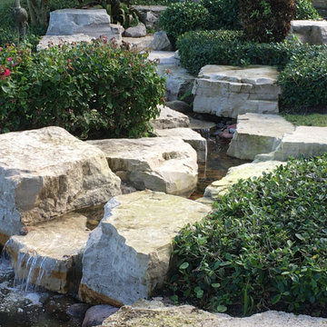 Garden stream and waterfall