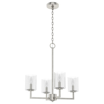 Kerrison Brushed Nickel With Seeded Glass 4 Light Chandelier Ceiling
