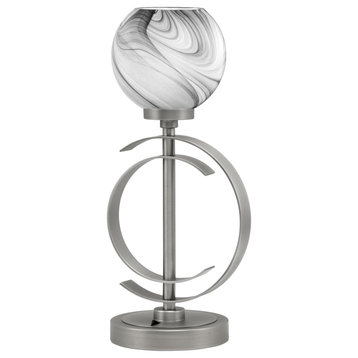 1-Light Table Lamp, Graphite Finish, 5.75" Onyx Swirl Glass