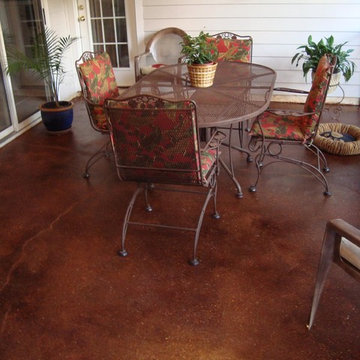 Jackson exposed aggregate, acid stained porch