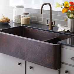 Farmhouse Duet Pro Copper Kitchen Sink in Antique - Kitchen Sinks