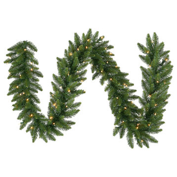 Vickerman Camdon Fir Garland, 12"x9', Frosted Warm White LED Lights