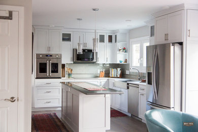 Example of a transitional kitchen design in Other