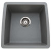 Blanco Performa 17"x17.5" 1 Basin Granite Kitchen Sink, Metallic Gray
