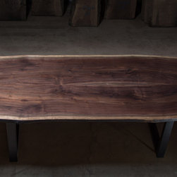Charred Live Edge Black Walnut Dining Table - Dining Tables