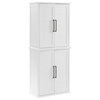 Crosley Furniture Bartlett Wood Stackable Storage Pantry in White (Set of 2)