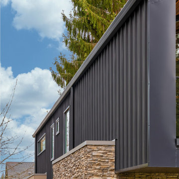 Metal siding & round downspout