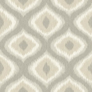 A-Street Prints by Brewster 2697-78015 Abra Taupe Ogee Wallpaper