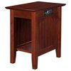 Home Square 2 Piece Nantucket Charger Chair Side Table Set in Walnut