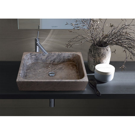 Tundra Gray Marble Farmhouse Rectangular Sink Honed,  (W)16" (L)19.5" (H)5"